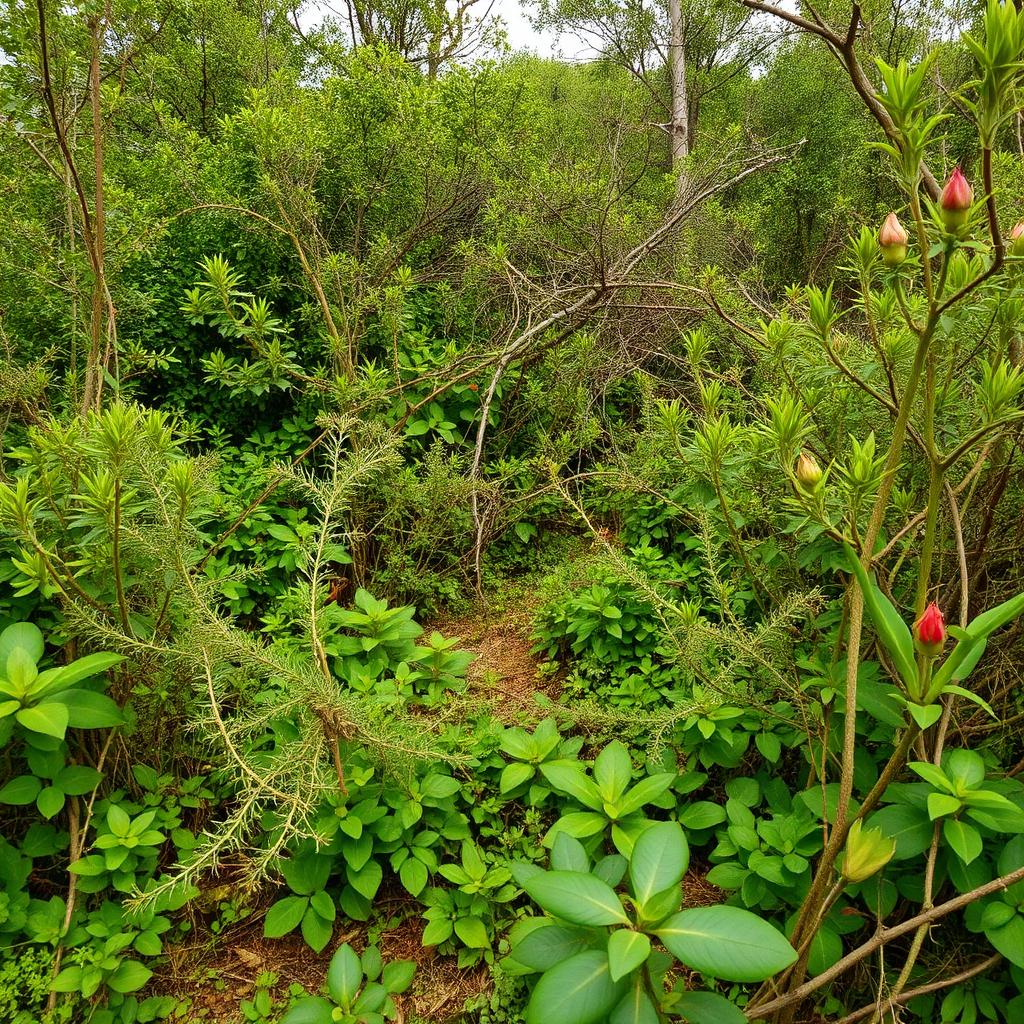 Overgrown plot before clearing